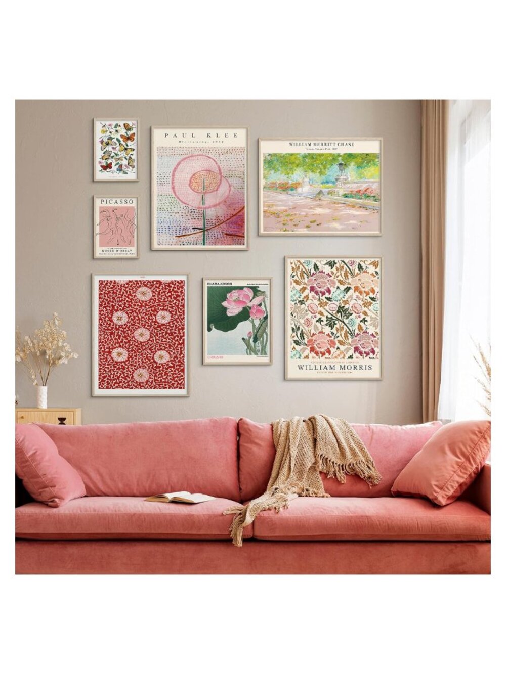 7pc Boho Flower Wall Art Prints Retro Poster Set Home Decor - Picture 2 of 5